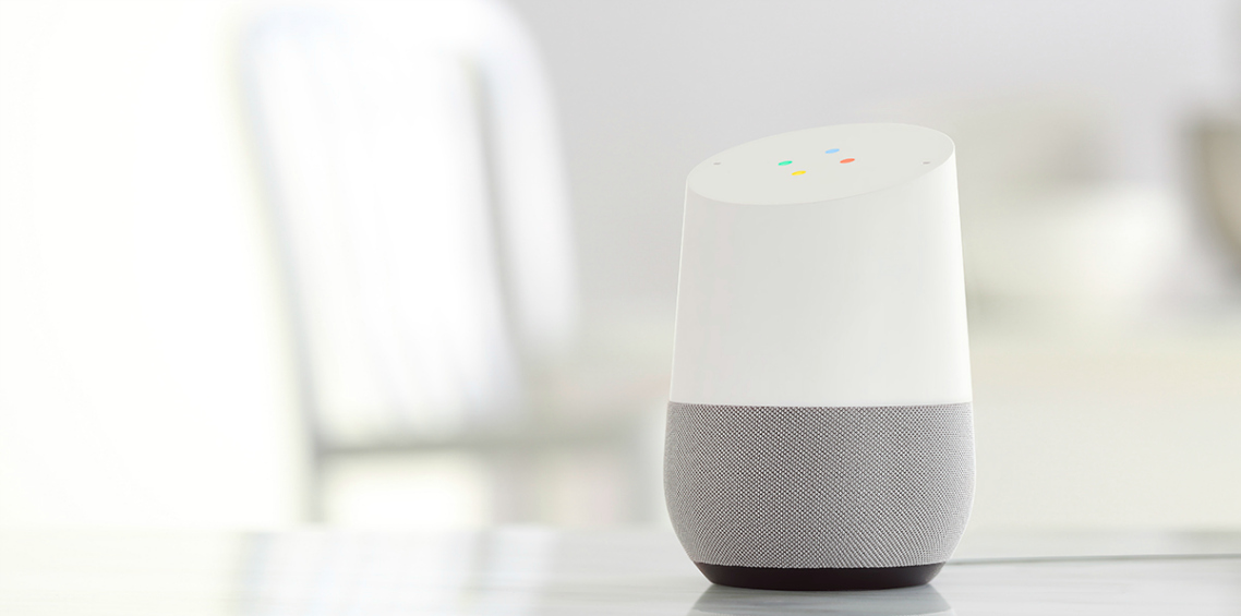 google home in de woonkamer